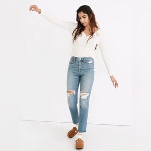 Madewell Light Blue Distressed Perfect Vintage Jeans